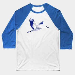 Blue and white crane Baseball T-Shirt